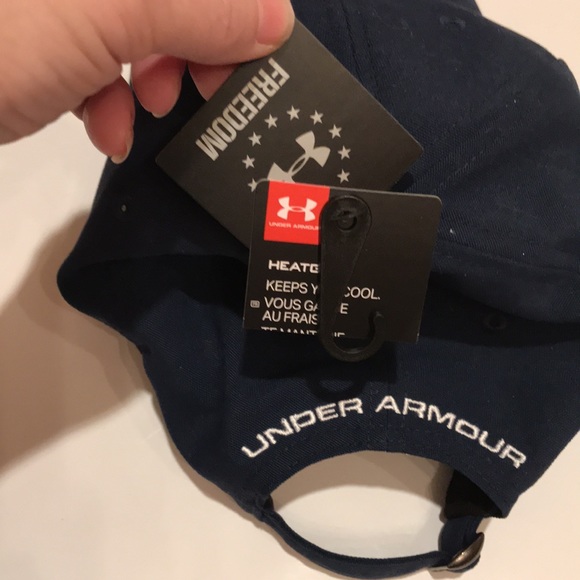 NWT UNDER ARMOUR CAP HAT FREEDOM NAVY ADJUSTABLE HEATGEAR MEN’S - Picture 6 of 8